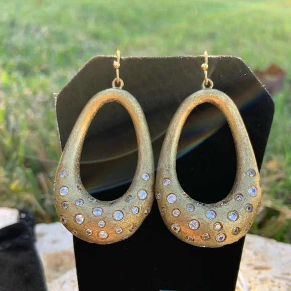 Rivka Friedman Gold Clad Crystal Earrings - Picture 2 of 11